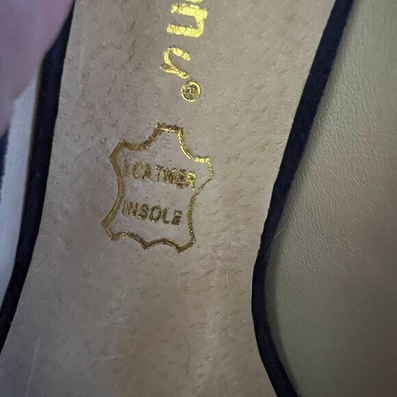 Blue Suede Stiletto Pumps Size 8 Almond Toe 4in Heel Leather Insole Corpcore - Picture 12 of 16